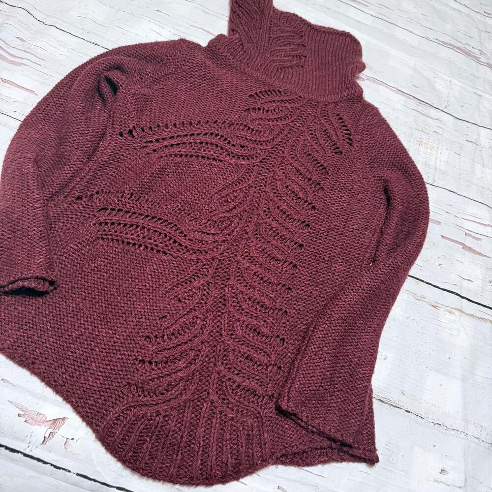 Alpaca Wool Italy Made MOTH Anthropologie Wine Tunic Sweater S - Picture 10 of 12